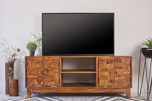 TV Console Natural Sheesham