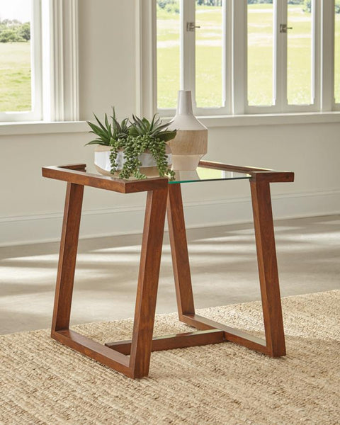 Wood and Glass Side Table