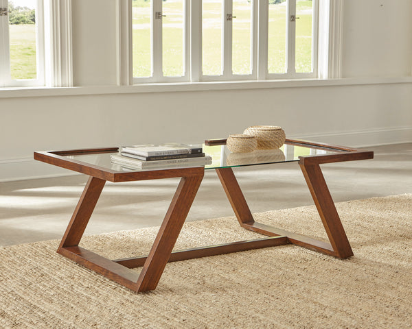 Wood and Glass Coffee Table
