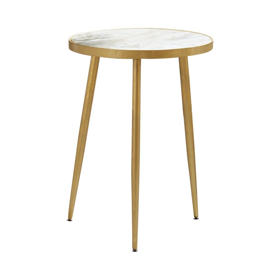 Marble and Gold Accent Table