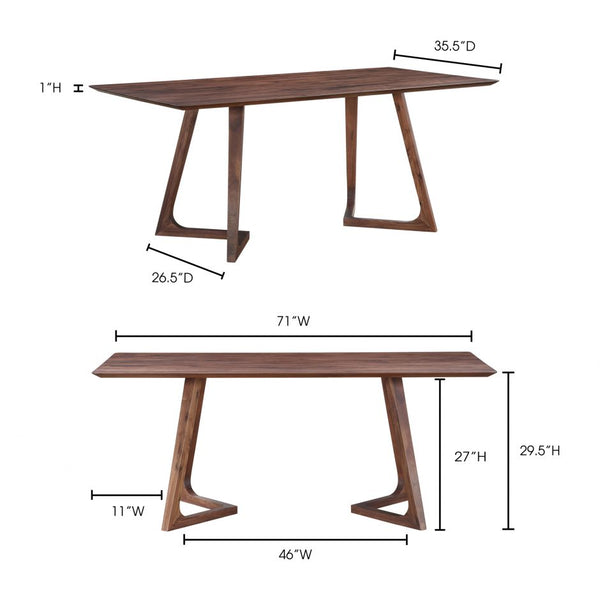 Saban Dining Table, Natural Walnut