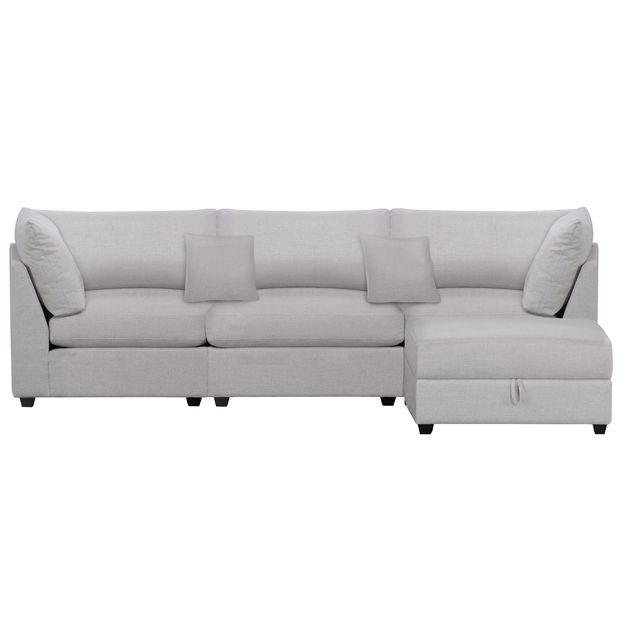 Cambria 4 Piece Sectional, Light Grey