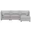 Cambria 4 Piece Sectional, Light Grey
