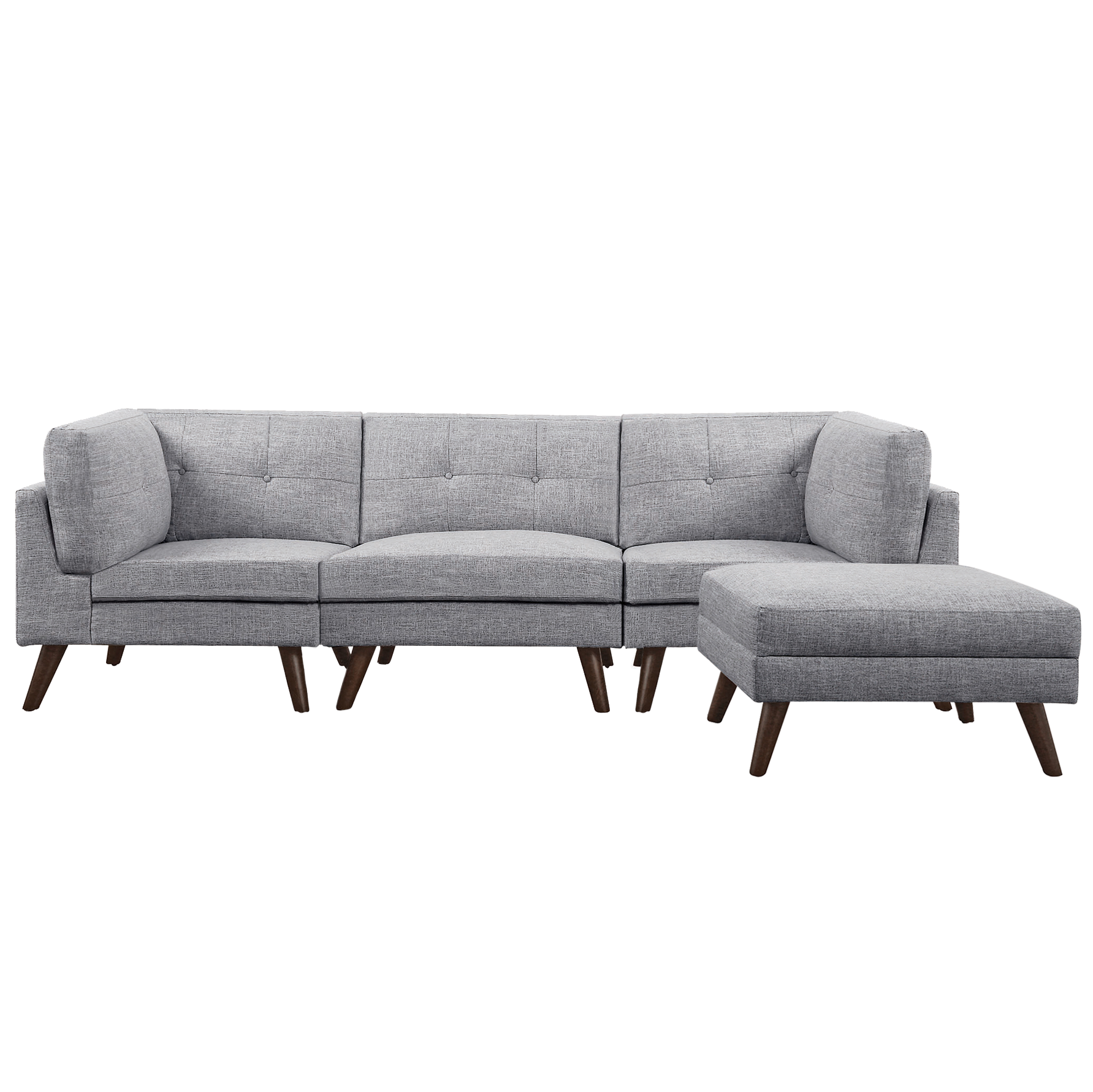 Pisces 4 Piece Sectional, Light Grey