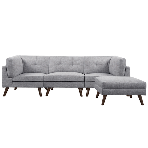 Pisces 4 Piece Sectional, Light Grey