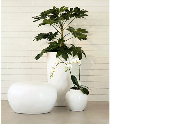 Pebble Stone White Side Table