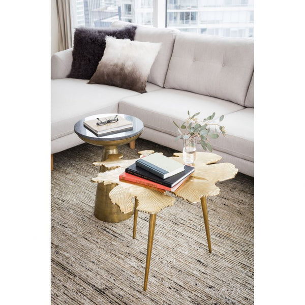 Granite And Gold Side Table