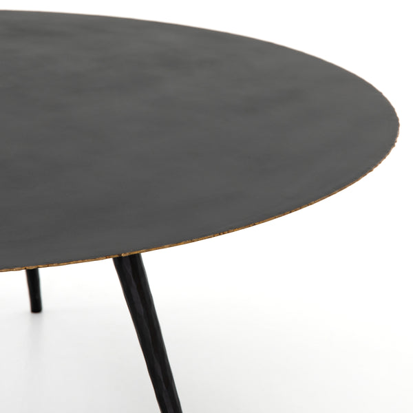 Trula Round Coffee Table-Rubbed Black