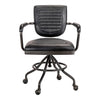 Onyx Black Leather Desk Chair