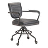 Onyx Black Leather Desk Chair