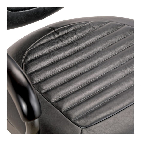 Onyx Black Leather Desk Chair