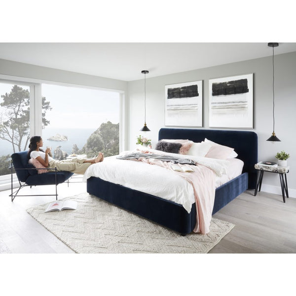 Samara King Bed, Midnight Blue