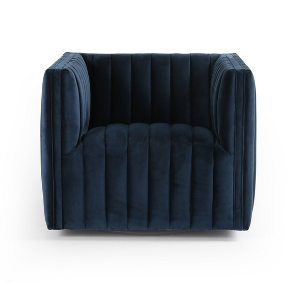 Augustine Sapphire Swivel Chair