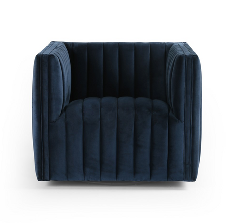 Augustine Sapphire Swivel Chair