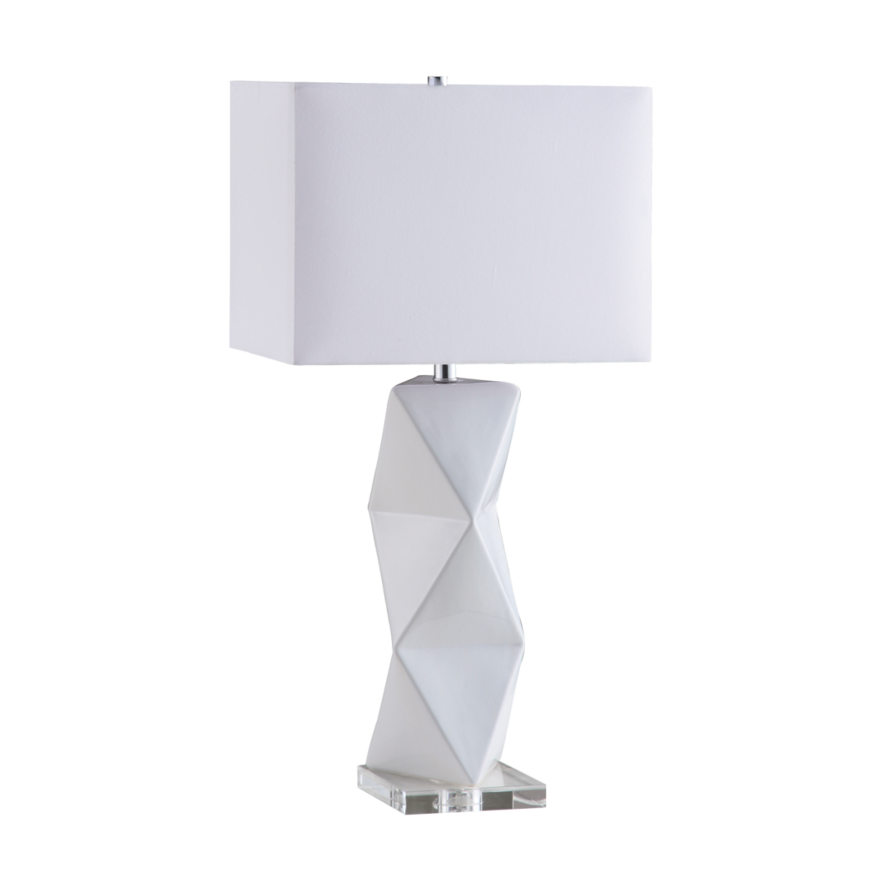 Geometric white table lamp