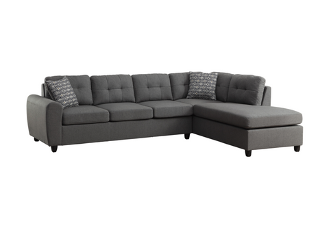 Stone Sectional, Dark Grey
