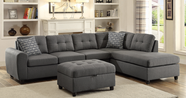 Stone Sectional, Dark Grey