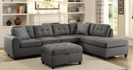Stone Sectional, Dark Grey