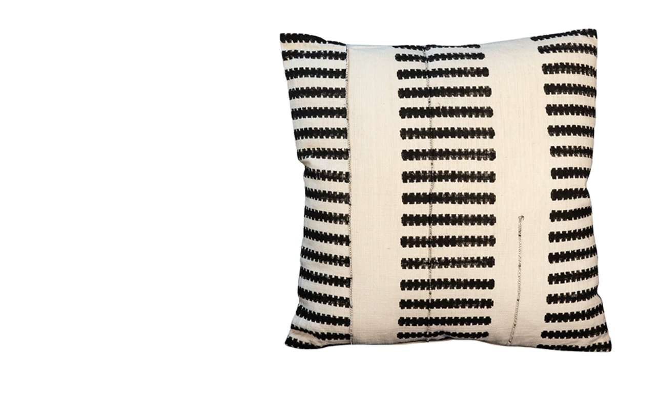 Black and White Striped Pillow