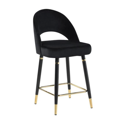 Gold Tipped Black Counter Stool (set of 2)