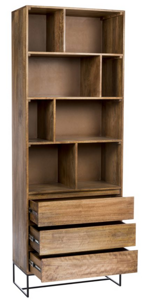 Acacia Shelf With Drawers