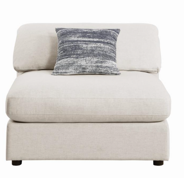 Juno 2 Piece Armless Sectional, Cream