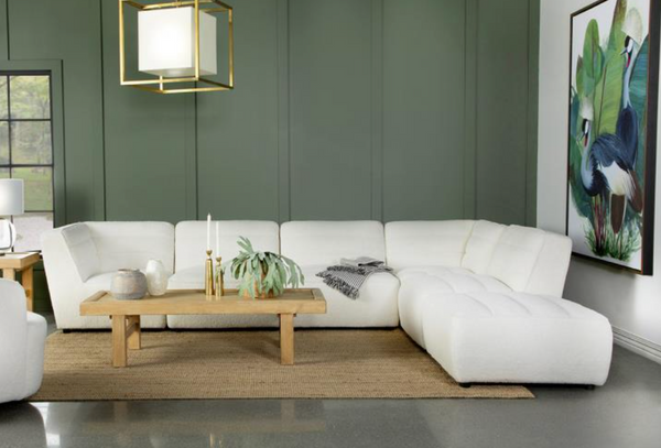 Koa Sectional, 6 piece, Cream