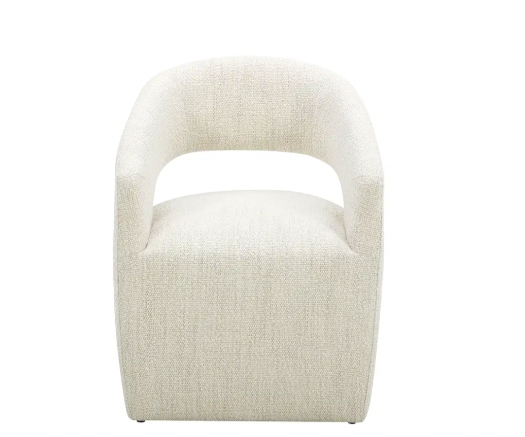 Burrow Swivel Dining Chair, White