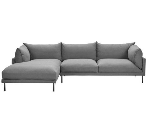 Jamara Sectional, Charcoal, Left