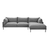 Jamara Sectional, Charcoal, Left