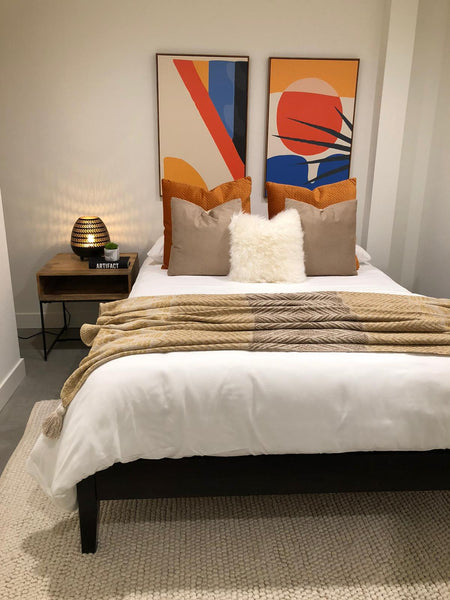 Minimal Wood Bed, Walnut - Queen