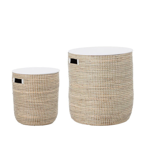 Hand-Woven Seagrass & Wood Table Set