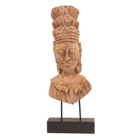 Hand carved wooden Buddha