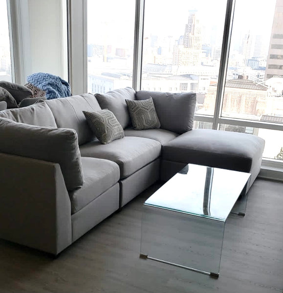 Cambria 4 Piece Sectional, Light Grey