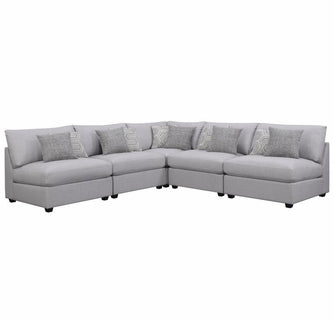 Cambria 5 Piece Sectional, Light Grey